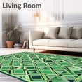 thumbnail image 2 of ODIKA 6'x9' Machine Washable Non-Slip Area Rug, Green Trellis Design Modern Non Skid High Traffic Rug, Green, 86477, 2 of 7