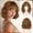 Auburn, variant on Womens Short Wavy Auburn Wig 12 Inch Dark Ginger Bob Wig with Bangs Curly Shoulder Length Synthetic Hair Wigs for Girls Party
