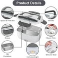 thumbnail image 2 of Electric Lunch Box Food Heater, AOKIWO 80W Electric Heating Lunch Boxes for Car/Men/Adults/Home/Work, 1.5L Removable 304 Stainless Steel Container, 110V/12V/24V, with Fork & Spoon, 2 of 6