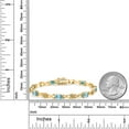thumbnail image 5 of Gem Stone King 18K Yellow Gold Plated Silver Blue Zircon Tennis Bracelet for Women (4.55 Cttw, Gemstone December Birthstone, Oval 6X4MM, 7 inch), 5 of 5
