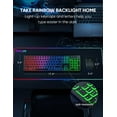 thumbnail image 4 of Combo Clavier et Souris Sans Fil - Rétroéclairé RVB, Lettres Rechargeables et Lumineuses, Pleine Grandeur, Angle d'Inclinaison Ergonomique, Mode Sommeil, Clavier Silencieux 2,4 GHz m, 4 of 9