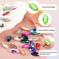 thumbnail image 3 of Uxcell 100Pcs Horse Eye Shape Rhinestones Glass Point Back Beads for Jewelry Making, Green Yellow 6x12mm, 3 of 6