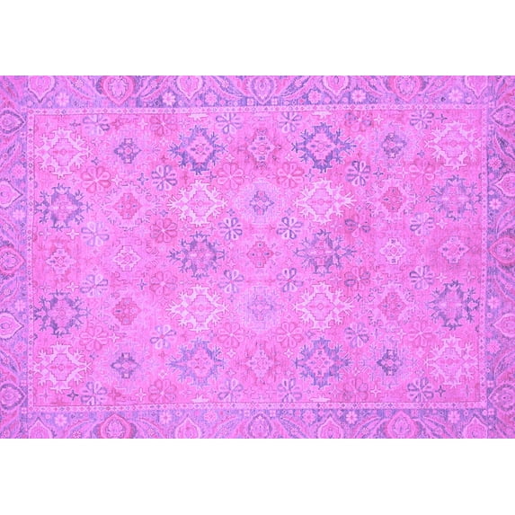 Ahgly Company Indoor Rectangle Oriental Purple Modern Area Rugs, 5' x 7'