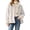 White, variant on Womens Sherpa Jacket Winter Warm Soft Jacket Soft, Cozy, Long Sleeve, Pockets, Winter Wear, Casual (White L)