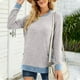 thumbnail image 4 of Camisas Para Mujer Cuello Redondo Color A Juego Bolsillo Recreativo Manga Larga Tops Odeerbi ODB129176, 4 of 7