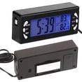 thumbnail image 3 of Termómetro De Coche Digital De 12V Reloj De Vehículo Medidor De Temperatura LCD Con Función De Alarma, Pantalla Grande, Pantalla De 12/24 Horas, Temperatura Interior Y Exterior,, 3 of 7
