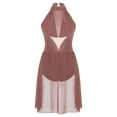 thumbnail image 4 of Sholeno Women's Lyrical Dance Costume Glittery Rhinestone Ruched Modern Contemporary Dance Dress DustyPink L, 4 of 7