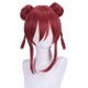 thumbnail image 1 of Peluca corta para cosplay de anime, moño doble rojo con flequillo recto, 1 of 3