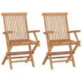 thumbnail image 3 of vidaXL Chaises de Jardin avec Coussins Rouges 2 Pcs Bois de Teck Massif, 3 of 12