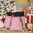 thumbnail image 6 of Naloa Flamingos and Flowers Christmas Gift Bags Christmas Drawstring Gift Bags Christmas Trees Decorations Indoor Holiday Party Christmas Treat Bags-Black, 6 of 8