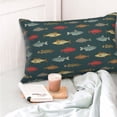 thumbnail image 4 of Salouo River Freshwater Fish Pattern Pillow Cases,1PC Pillow Covers with Envelope Closure Decorative Pillow Case for Bed Couch,Pillows Not Included-14"x20", 4 of 6