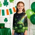 thumbnail image 3 of Tauxra Chandail de la Saint-Patrick pour Adultes, T-Shirt à Manches 3/4 Imprimé Col Rond, T-Shirt Graphique Trèfle Décontracté à Manches Longues pour Activités Festives, 3 of 6