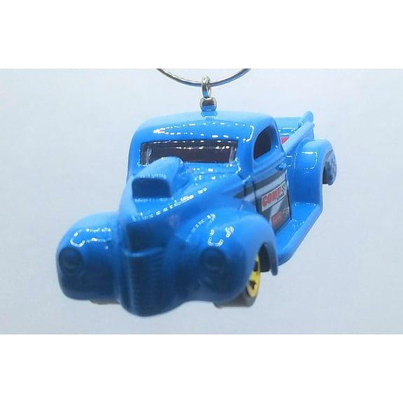 Christmas Ornament for 1940 Ford Pickup Truck Blue/Comp Race ecal