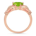 thumbnail image 2 of 1.06 ct Heart Cut Natural Peridot Claddagh 14K Rose Gold Womens Engagement Ring, 2 of 5
