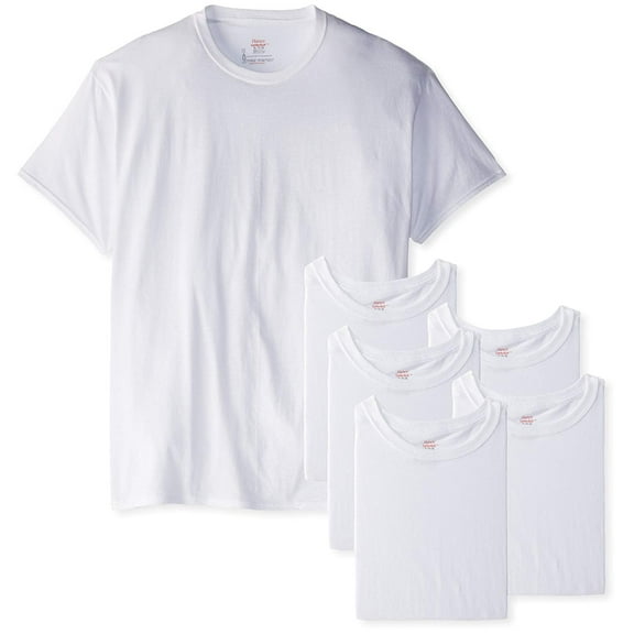 Hanes Classic Mens White Crew Neck T-Shirt (Medium (38-40), White)