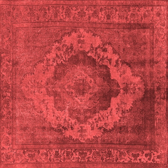 Ahgly Company Indoor Square Oriental Red Industrial Area Rugs, 6' Square