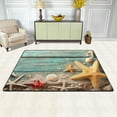 thumbnail image 2 of Dreamtimes Seashell Starfish Beach Sand Area Rug, 36"x24" Retro Blue Wooden Non-Slip Washable Indoor Door Mat, Absorbent Floor Mat for Bedroom Kitchen Entryway Bathroom, 2 of 7
