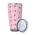 thumbnail image 2 of Picia Strawberries Pattern 20 oz Tumbler Stainless Steel Vacuum Insulated Coffee Ice Cup Double Wall Travel Flask Dual Lid Water Bottle, Eco-friendly Car Cup-Without Straw, 2 of 8