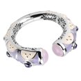 thumbnail image 1 of Alamode LO4268-6.25 Women Rhodium Brass Bangle with Synthetic in Rose - 6.25 in., 1 of 1