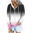 thumbnail image 4 of Ashirexll Zip Up Hoodie Women, Winter Tops for Women, Stylish Printed Long Sleeve Blouse with Pocket, 4 of 4