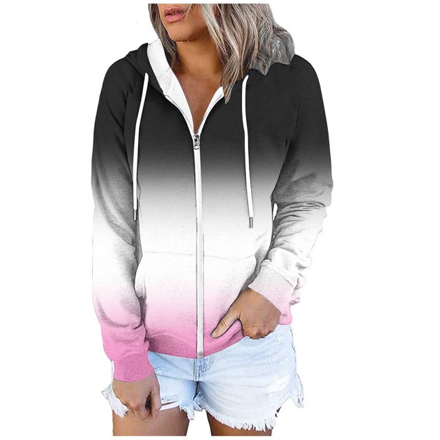Sudadera con capucha de manga larga para mujer, informal, con capucha, para exteriores y chaquetas, a la moda, con estampado, de manga larga, con bolsillos