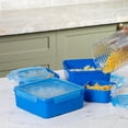 thumbnail image 2 of Polypropylene Chef Rectangular Containers With Lid Set Of 5 - Blue, 3000ml+ 2000ml+ 1000ml+ 650ml+ 350ml | Airtight Food Storage With 4 Side Clip Lock - Dishwasher Safe, Freezer Safe, Leakproof, 2 of 5