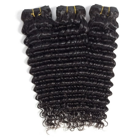 YYONG Hair Brazilian Deep Wave Virgin Hair 3 Bundles Unprocessed Virgin Human Hair,
