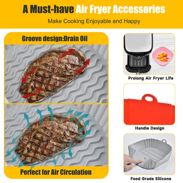 MMH 2Pcs Air Fryer Silicone Liners- Air Fryer Silicone Pot