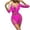 Hot Pink, variant on Fishnet Dress One Piece Set Women Single Long Sleeve Hollow Out Mini Bodycon Elastic Stretchy Mesh Beach Pool Party Bedroom Romantic Special Occasion