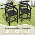 thumbnail image 6 of Spaco Patio HDPE Adirondack Bar Chairs Set of 2 with Wide Armrests, Seating & Patio Chair for Outdoor as Garden, Yard, Black, 6 of 9