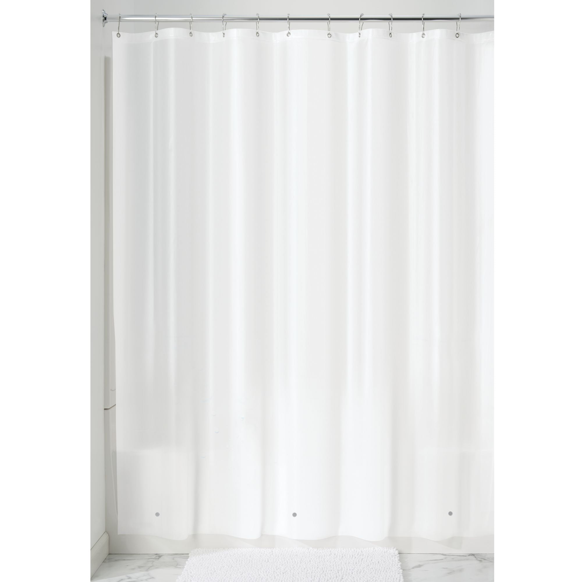 White Set of 1 InterDesign Carlton Soft Fabric Shower Curtain Long 72 x 84