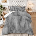 thumbnail image 1 of Grey Marble King Size Comforter Set – 3 Piece King Comforter Set - Soft Microfiber All Season King Comforter by Conrad’s Limited Collections, 1 of 5