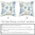 thumbnail image 5 of Nautical Coastal Throw Pillow Covers 20x20 Set of 2 Coral Seashell Starfish Seahorse Beach Decorative Throw Pillows Summer Ocean Pillowcase Cotton Square Cushion Cover Decor for Home Couch Bed Soft, 5 of 6
