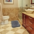 thumbnail image 6 of PiccoCasa Luxury Soft Plush Shaggy Thick Microfiber Bath Mat Floor Mat Non-slip Rubber Back Dark Gray 16" x 24", 6 of 7