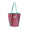 thumbnail image 1 of JennyShop Bolsa De Hombro Plaid, Bolsa De Comunicación De Gran Capacidad, Bolsa De Tote, Bolsa De Cloth De Doble Capa Ligera, Bolso De Estudiante Universitario, 1 of 8