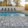 thumbnail image 5 of 8â€™ x 10â€™ Gray Blue Aztec Pattern Indoor Outdoor Area Rug, 5 of 5