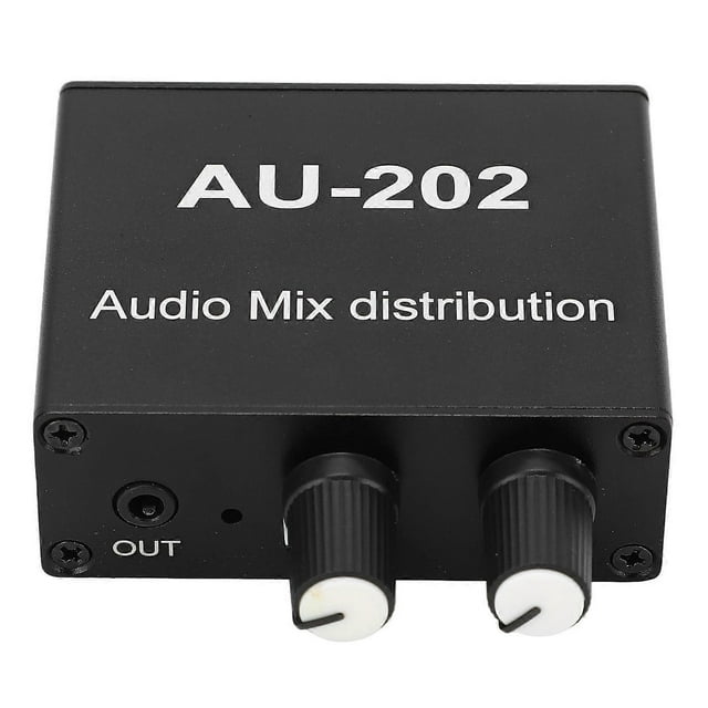Mélangeur o stéréo 2 entrées 2 sorties jack 3,5 mm Plug and Play en alliage d'aluminium Amplificateur de mixage o