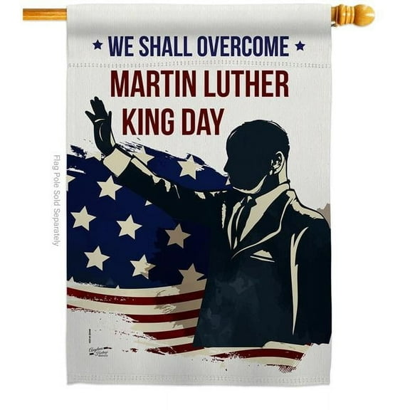 Angeleno Heritage H137380-BO 28 x 40 in. We Shall Overcome Black History Martin Luther King Double-Sided Decorative Vertical House Flags - Decoration Banner Garden Yard Gift