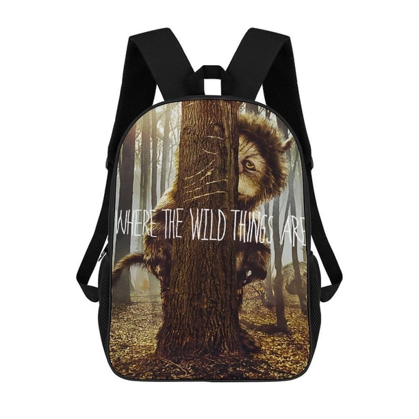 Donde viven los monstruos-theme Backpack, Campus style schoolbag Bookbag with Adjustable Shoulder Straps And Large Zip Compartment, Unisex Travel Bags.