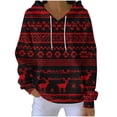 thumbnail image 3 of Wiyuqeen Womens Hoodies Christmas Sweatshirts Ugly Xmas Print Knit Pullover Oversized Long Sleeve Hoodies Christmas Womens Gift Sets, 3 of 6