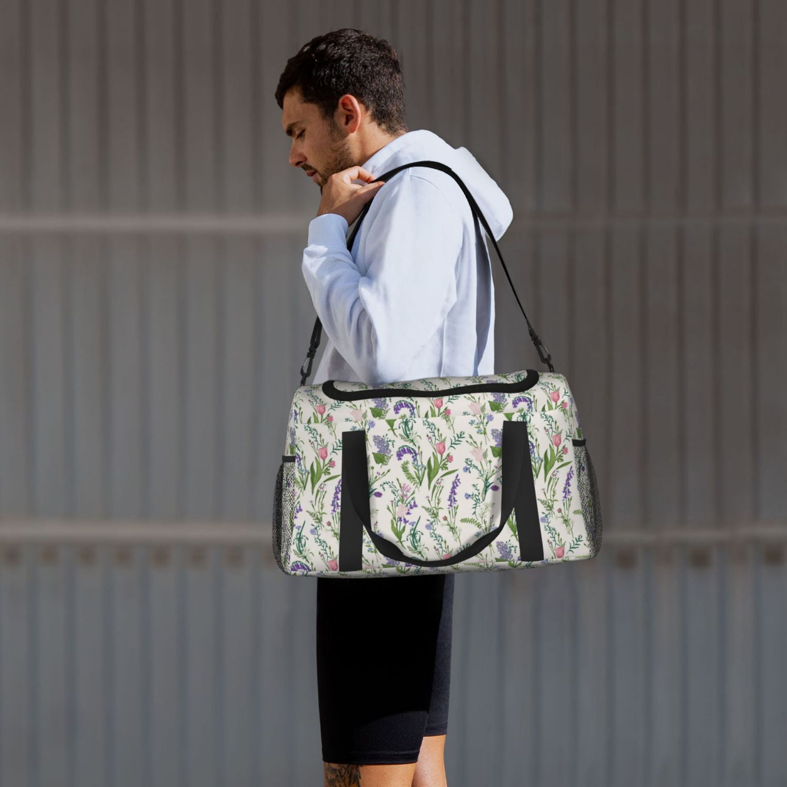 Fuzoiu Wisteria Flower Print Travel Duffle Bag,Carry On Tote Bags,Duffel Bag,Sport Gym Bag, Hospital Bag for Labor and Delivery, Overnight Bag,Luggage Bag