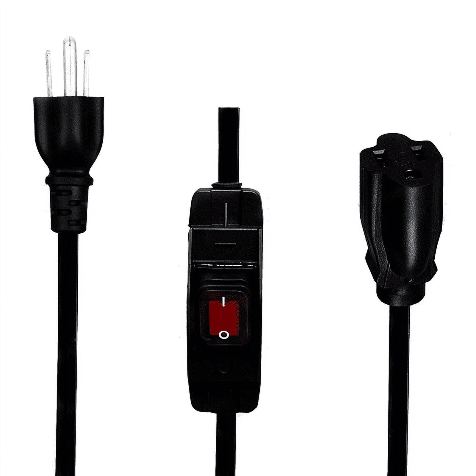 3 Prong Extension Cord with Waterproof Switch, 1875W Heavy Duty Extension Cord with Switch, 14AWG 1.5FT, 1 Pack US Plug