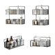 thumbnail image 5 of Estante de ducha de baño montado en la pared, estante de hierro sin perforación, estantes para cosméticos, cesta de almacenamiento Almacenamiento y organización del hogar Una sola capa grande Monstrate HA066523-01, 5 of 6