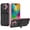 Pink, variant on Heavy Duty Case for iPhone 16 Pro Credit Card Slot Holder Kickstand Bracket Cover, Military Grade Dual-Layers Rugged PC Shockproof Anti-Scratches Lens Protection Case, Purple