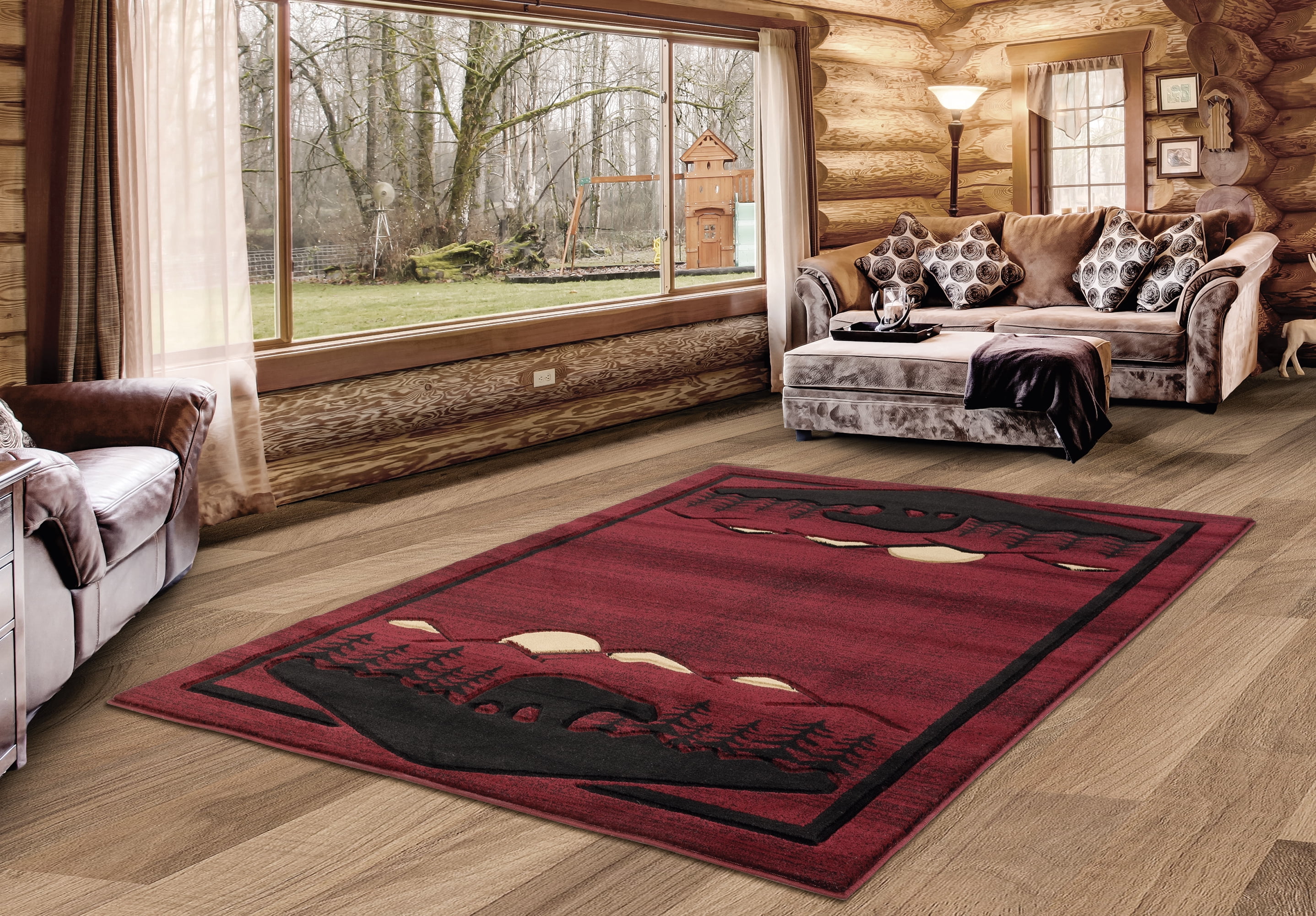 United Weavers Rustic Forest Moon Valley Hand-Carved Area Rug or Runner