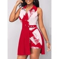 thumbnail image 2 of Conjuntos de trajes 2023 Nuevos monos con diseño de botones y solapa sin mangas estampados de una sola pieza de moda casual para mujeres elegantes femeninas, 2 of 5
