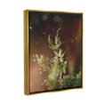 thumbnail image 3 of Winter Snowfall Night Pine Tree Holiday Photograph Metallic Gold Framed Art Print Wall Art, 3 of 6