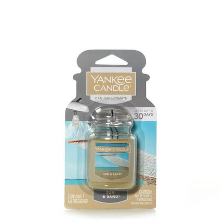 Yankee Candle Car Air Fresheners, Hanging Car Jar® Ultimate Sun & Sand® Scented, Neutralizes Odors Up To 30 Days