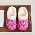 thumbnail image 5 of YLYL Womens House Slippers Bubble Slides with Flower Warm Fur Lined Non-Slip Winter Indoor Outdoor Shoes, 5 of 9