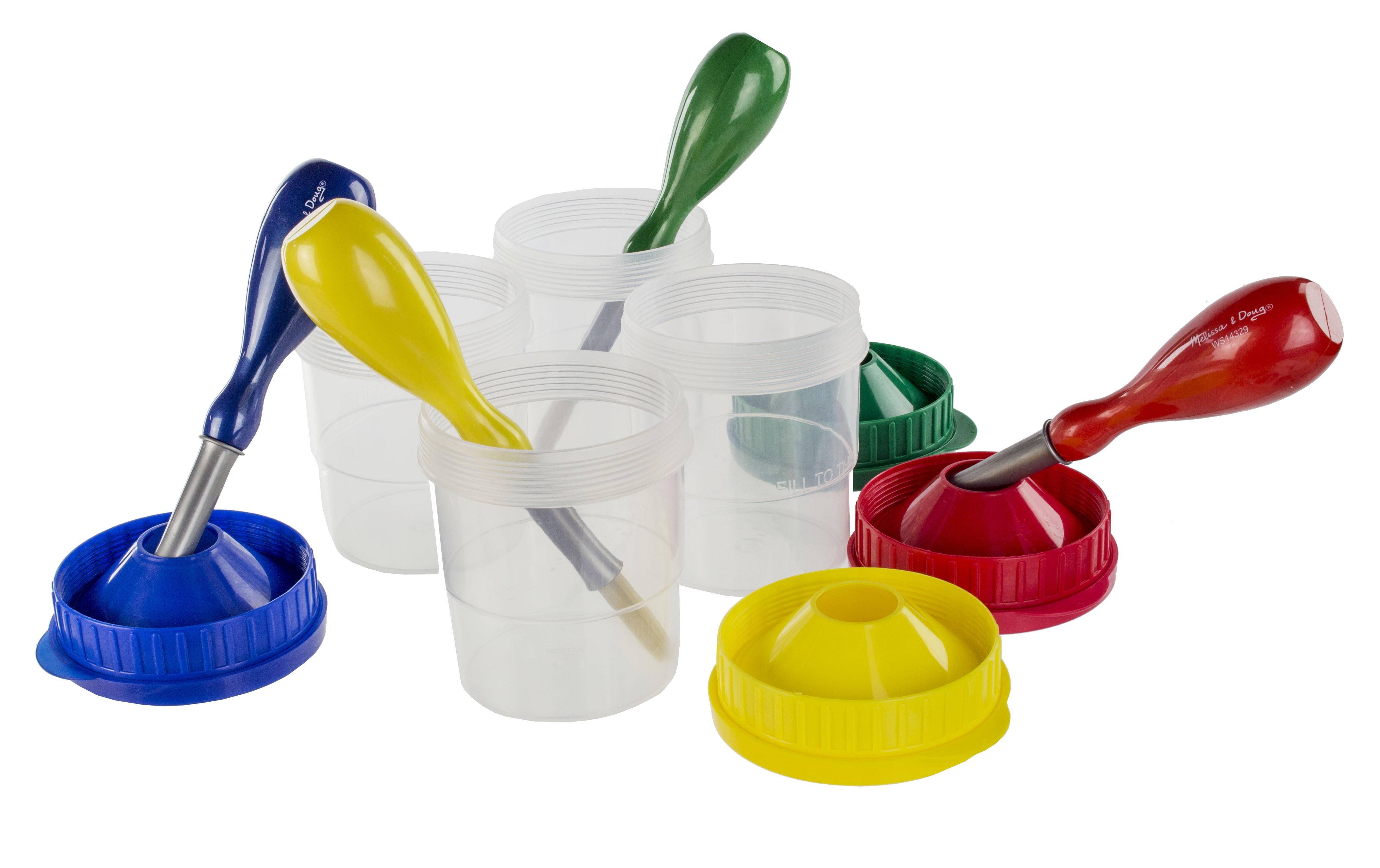 Melissa and Doug Painting 2Pack Bundle Set of 4 Spill Proof Paint Cups with Set of 4 Jumbo